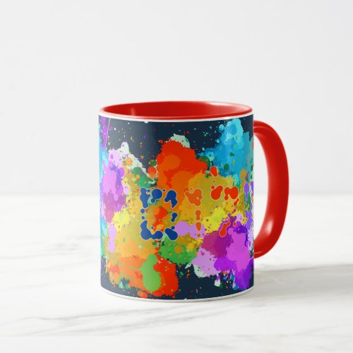 Hebrew Shalom with Paint Splashes Background   Mug