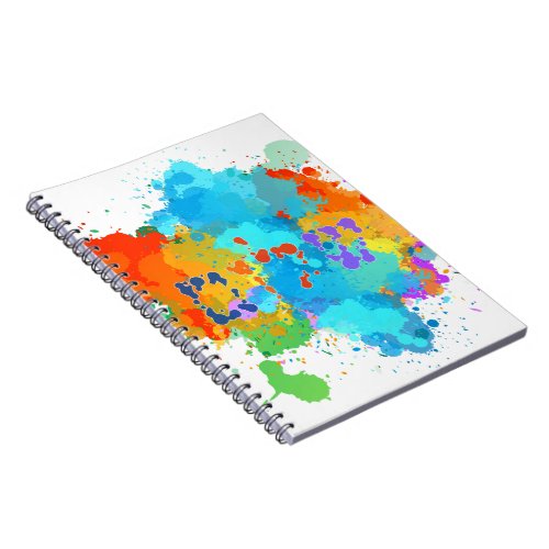 Hebrew Shalom with Paint Splashes Background   Notebook