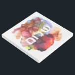 Hebrew "Shalom" with Watercolor Background  Gallery Wrap<br><div class="desc">The Hebrew word "shalom" (meaning 'peace' but also 'hello') in an artsy form over a colorful watercolor background.</div>
