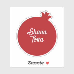 Hebrew Shana Tova and Apple Sticker