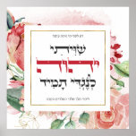 Hebrew Shiviti - Jewish Prayer Inspirational Art Poster<br><div class="desc">Shiviti - a traditional art one can find often in synagogues. The name comes from the first word of a verse "I place the Lord in front of me always". It is to inspire the right set of mind before prayer. A deeply meaningful idea for a gift. Because of using...</div>
