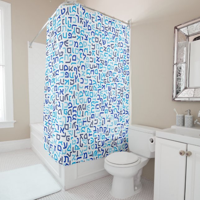 Hebrew Shower Curtain (In Situ)
