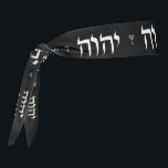 Hebrew Tetragrammaton & Menorah Tie Headband<br><div class="desc">The Tetragrammaton is also known as the Sacred Name of God/Elohim. The Tetragrammaton is made up of four ancient symbols; Yod, Hey, Vav, Hey. Experts around the world differ in how to pronounce and write the name in English. It is commonly seen written as YHUH, YHVH or YHWH. If we...</div>