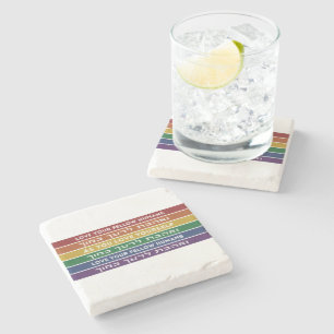 Hebrew Torah Verse Love Your Fellow LGBTQ Rainbow Stone Coaster