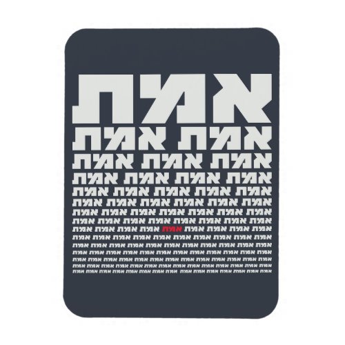 Hebrew Typography EMMET _ The Truth Light   Magnet