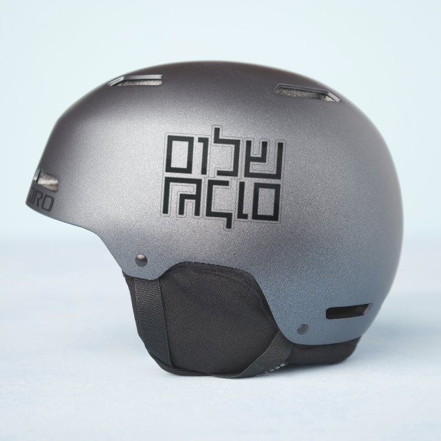 Hebrew Typography: Shalom Shalom  Rectangular  Sticker (Helmet Side)
