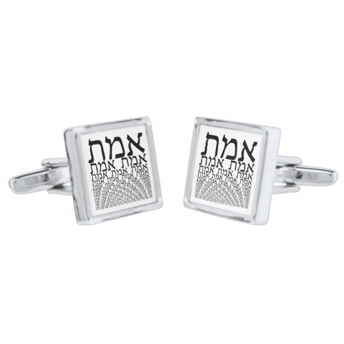 Hebrew Word Emmet _ Truth Typography Art Cufflinks