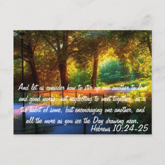 Hebrews 10:24-25 postcard