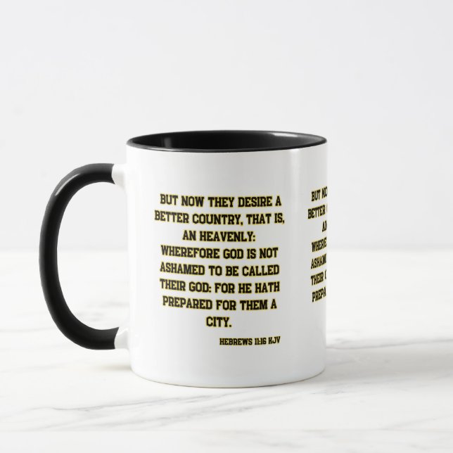 Hebrews 11:16 KJV Bible Scripture Two-Tone Mug (Left)