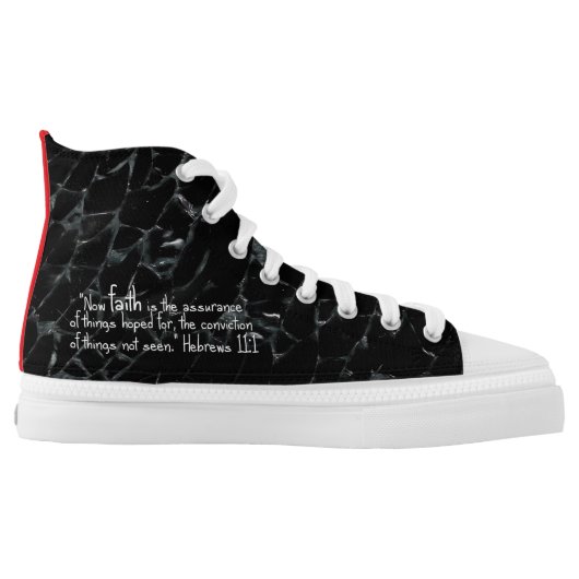 + "Hebrews 11:1" Distressed Women's Printed Shoes (Left Shoe Inside)