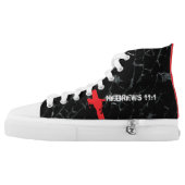 + "Hebrews 11:1" Distressed Women's Printed Shoes (Left Shoe Outside)