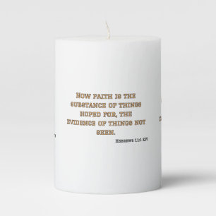 Hebrews 11:1 KJV Bible Verse Pillar Candle