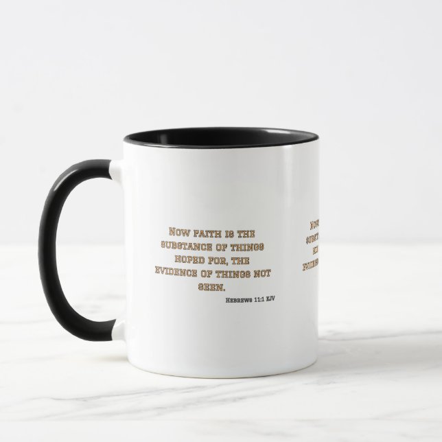 Hebrews 11:1 KJV Bible Verse Two-Tone Mug (Left)