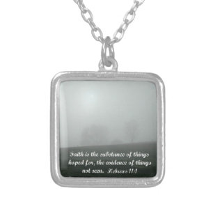 Hebrews 11:1 silver plated necklace