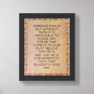 Hebrews 11:6 Christian Bible Verse Image Framed Art