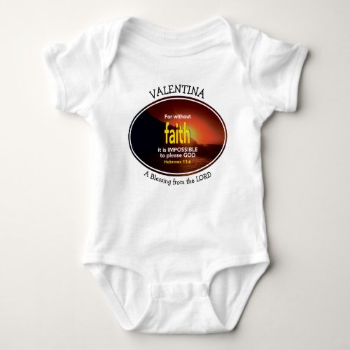 Hebrews 116  FOR WITHOUT FAITH Custom Photo Baby Bodysuit