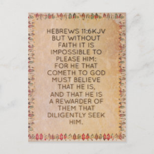 Hebrews 11:6 KJV Bible Verse Memory Card
