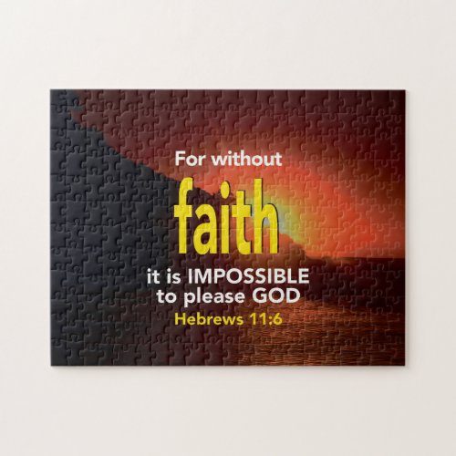HEBREWS 116 Without Faith Christian Jigsaw Puzzle