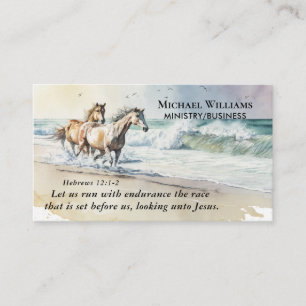 Hebrews 12 1-2 Let us Run with Endurance Bible  Business Card