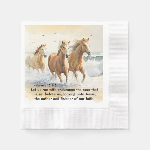 Hebrews 12 1_2 Let us Run with Endurance Bible  Napkins