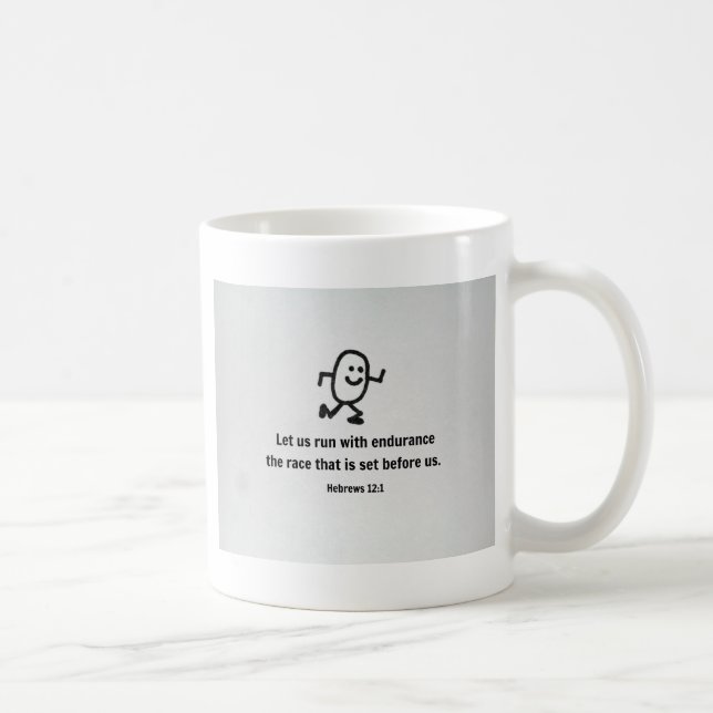 Hebrews 12:1 Let us run with endurance... Coffee Mug (Right)