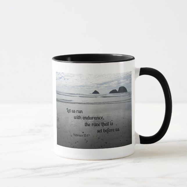 Hebrews 12:1 Let us run with endurance... Mug (Right)