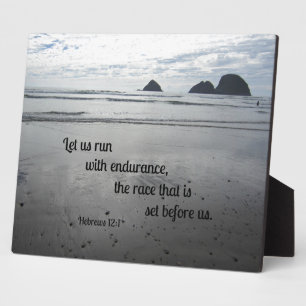 Hebrews 12:1 Let us run with endurance... Plaque