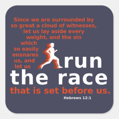 Hebrews 121 Run the Race sticker