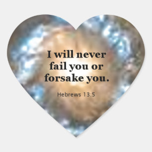 Hebrews 13:5 heart sticker