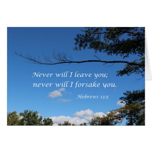 Hebrews 135 Never will I leave you