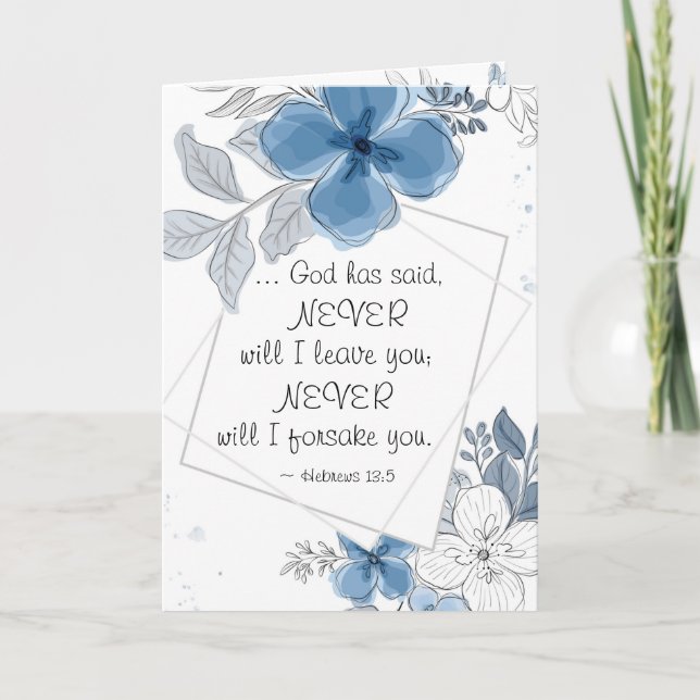 Hebrews 13:5 NEVER will I Leave You Card (Front)