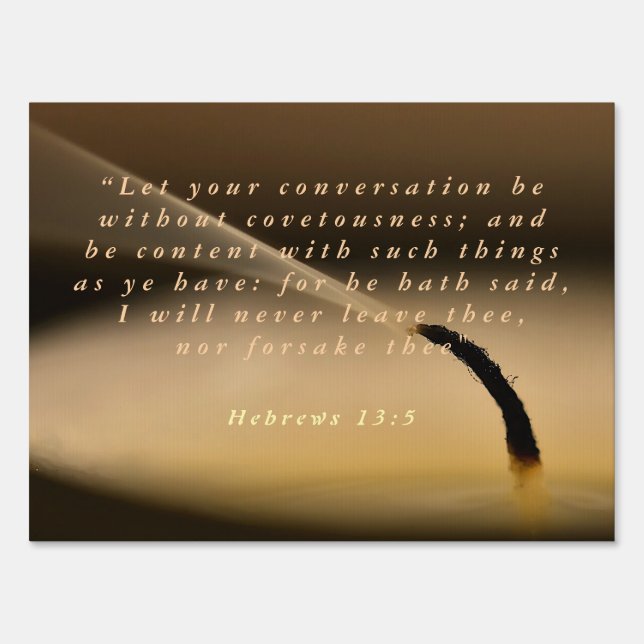 Hebrews 13:5 sign (Front)