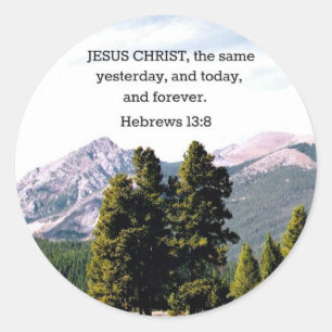 Hebrews 13:8 classic round sticker