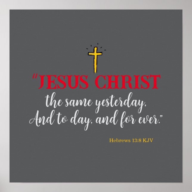 Hebrews 13:8 “Jesus Christ the same…” Poster (Front)