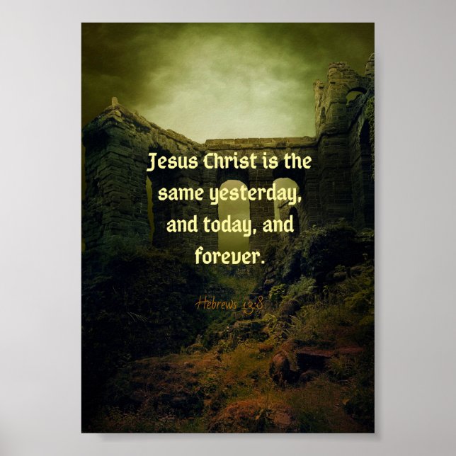 Hebrews 13:8 Same yesterday, tomorrow, forever Poster (Front)