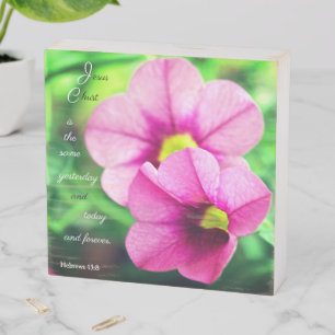 Hebrews 13:8 wooden box sign