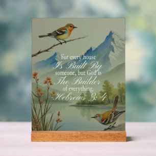 Hebrews 3:4 God the Builder Scripture Christian Acrylic Sign
