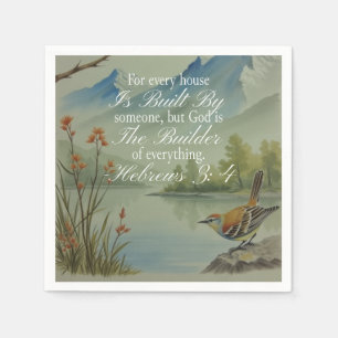 Hebrews 3:4 God the Builder Scripture Christian Napkins