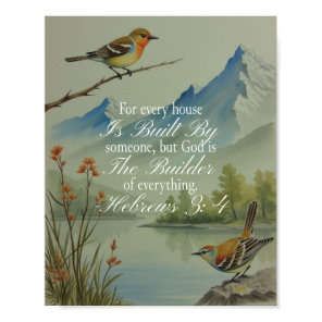 Hebrews 3:4 God the Builder Scripture | Christian  Poster