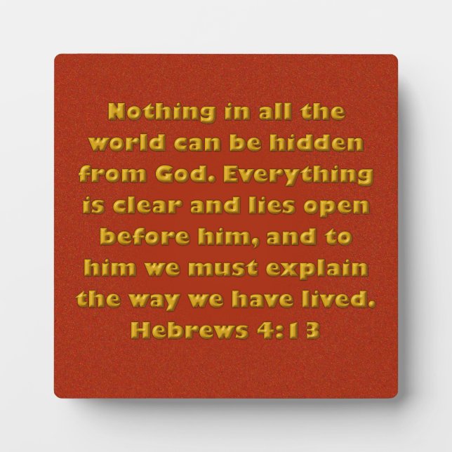 Hebrews 4:13 plaque (Front)