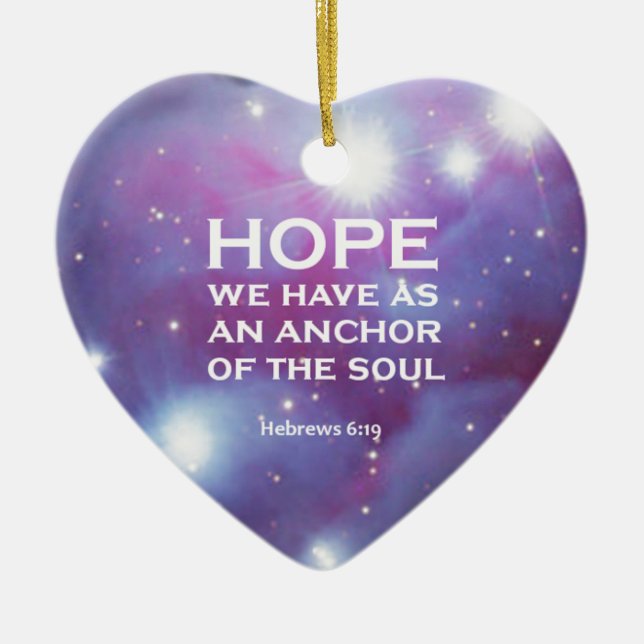 Hebrews 6:19 ceramic ornament (Front)