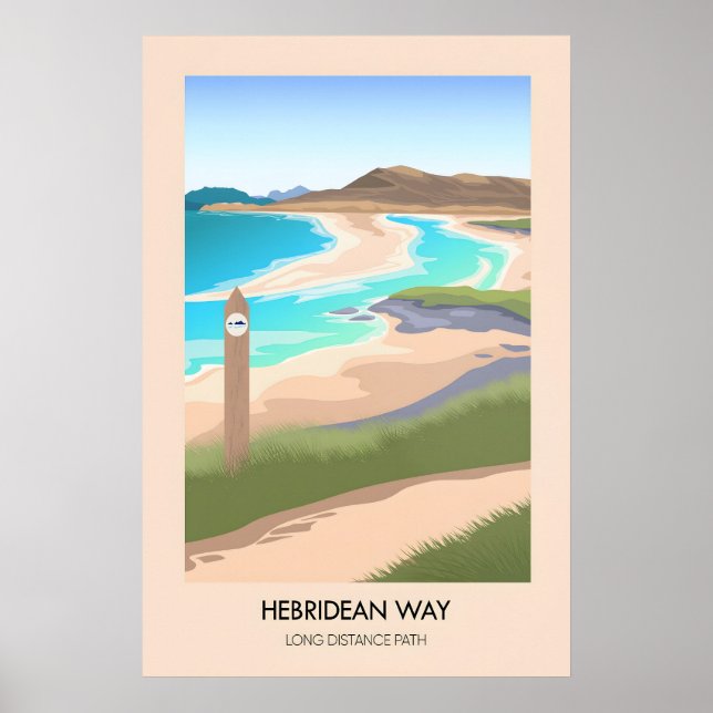 Hebridean Way Long Distance Hiking Trail Travel Poster (Front)