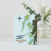 Hebrides Scotland travel map. (Standing Front)