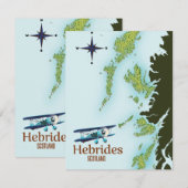 Hebrides Scotland travel map. (Front/Back)