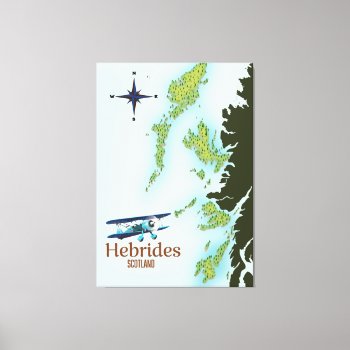 Hebrides Scotland Travel Map. Canvas Print by bartonleclaydesign at Zazzle