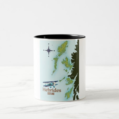 Hebrides Scotland travel map Two_Tone Coffee Mug