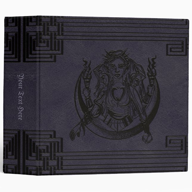 Hecate Dark Goddess Purple Pagan Book of Shadows 3 Ring Binder (Front/Spine)