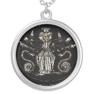 Hecate- Large Silver Plated Round Necklace