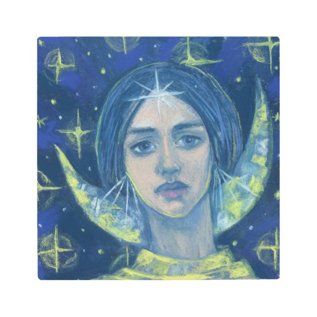 Hecate, Moon goddess, pastel painting, fantasy art (Front)