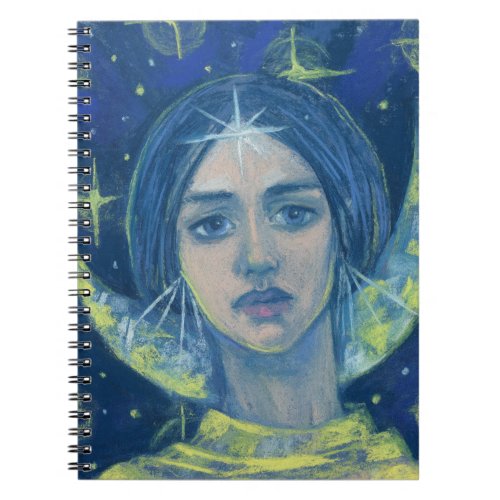 Hecate Moon goddess pastel painting fantasy art Notebook